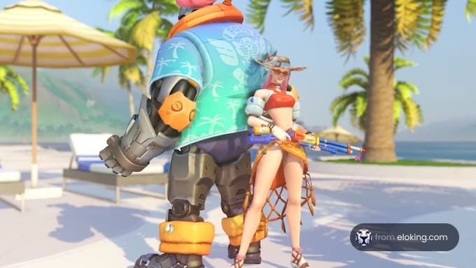Two characters enjoying a summer day at the beach