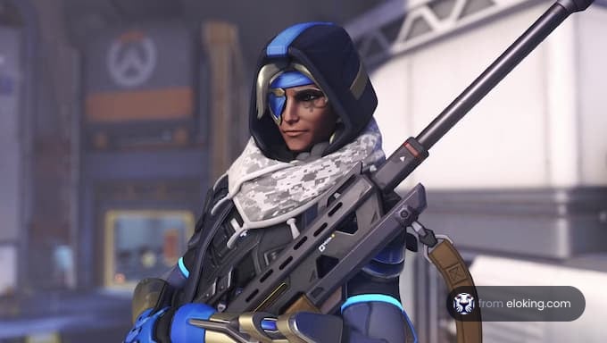 A skilled sniper character from Overwatch