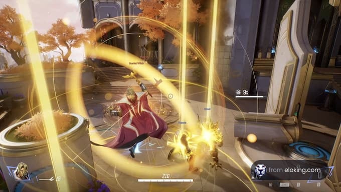 Dynamic gameplay scene with a character casting magic in Overwatch.