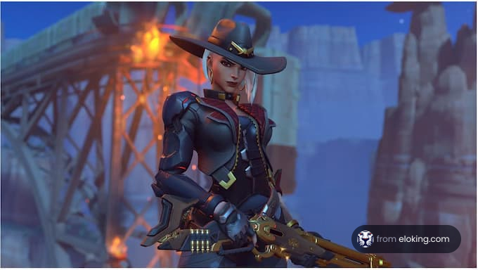 A Western-style character with a gun in a fantasy setting