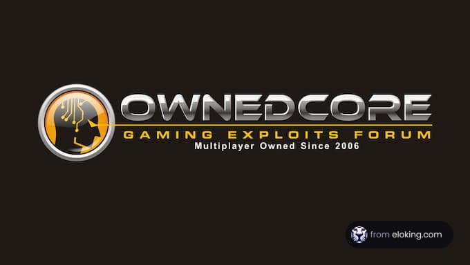 Logo of OwnedCore, a gaming exploits forum, featuring an emblem with a schematic head and text