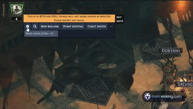 This is a screenshot of the Path of Exile beta interface showing various features.