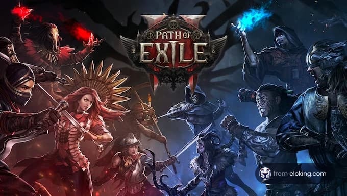 Exciting battle scene from Path of Exile featuring various characters