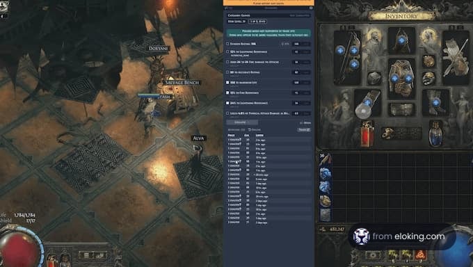 A detailed inventory screen from the game Path of Exile showing various items.