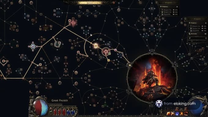 Path of Exile skill tree map interface