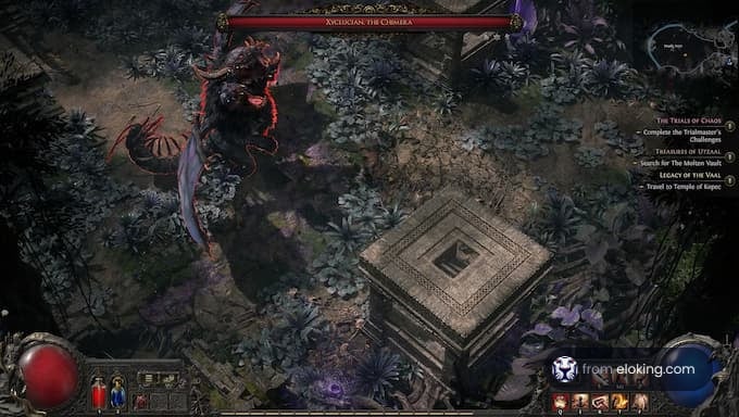 Xulian the Chimaera boss battle in Path of Exile