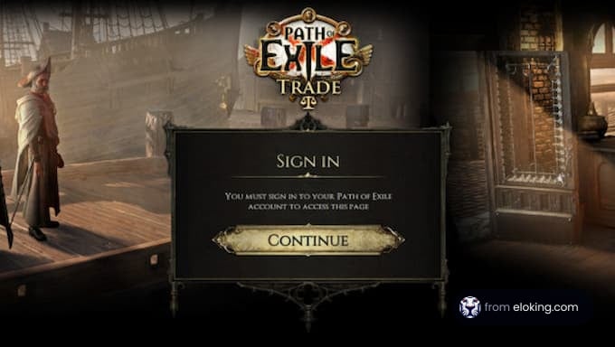 Path of Exile trade sign-in screen