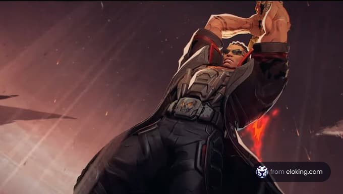 A powerful character in action pose