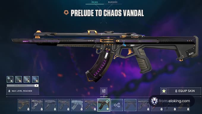 Prelude to Chaos Vandal weapon skin in a video game interface