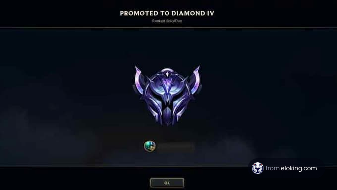 Promoted to Diamond IV in a ranked solo tier game
