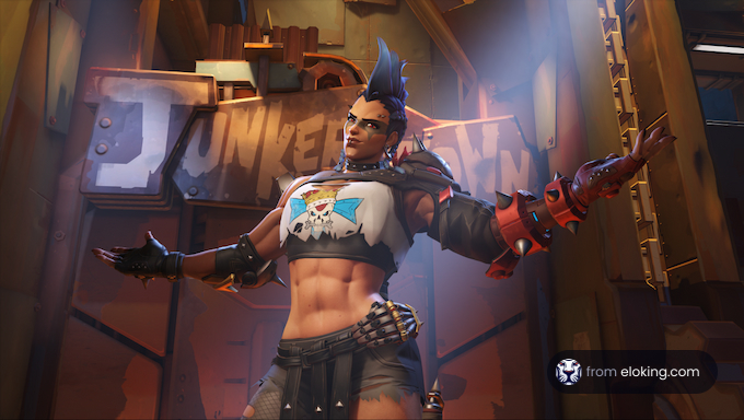 Punk style female character posing in Junkertown