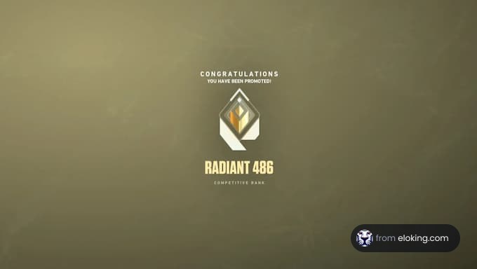 Congratulations on Radiant 486 promotion screen