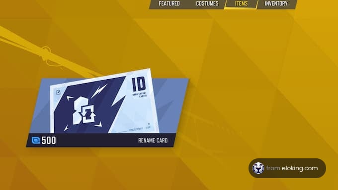 Rename card worth 500 coins