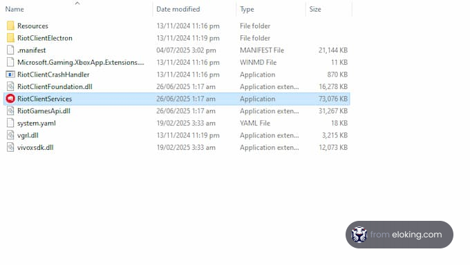 Riot Client Services application files directory