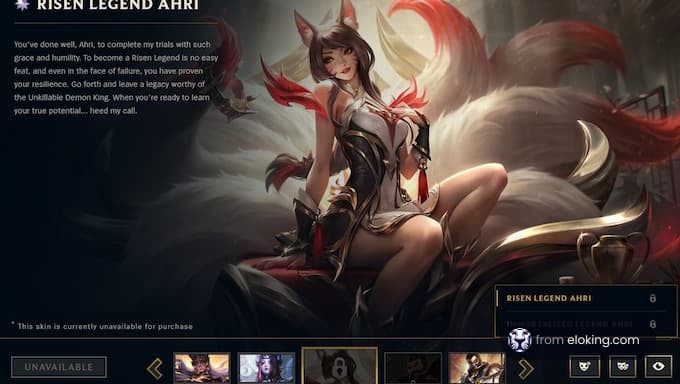 Artwork of Risen Legend Ahri, a character from League of Legends