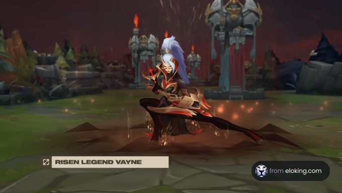 Risen Legend Vayne character from League of Legends in action