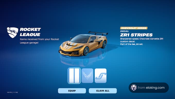 Chevrolet ZR1 Stripes decal from Rocket League