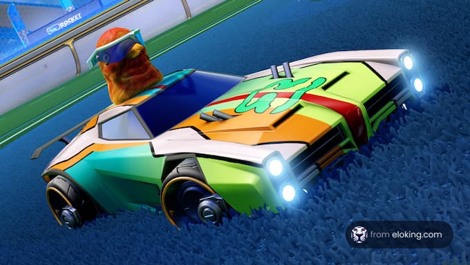 A fun car themed like a chicken in Rocket League.