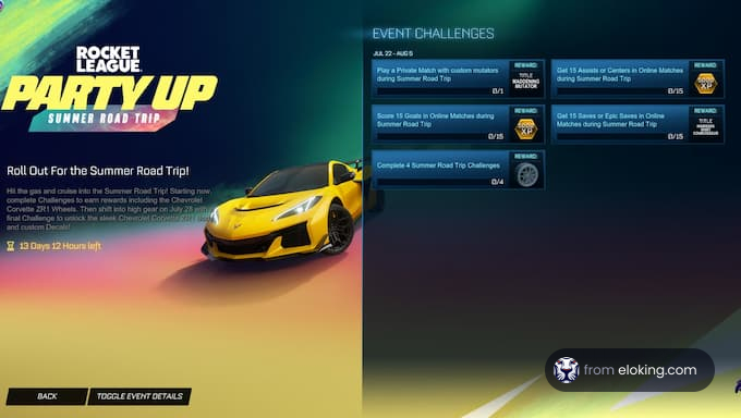Rocket League Party Up Summer Road Trip event challenges