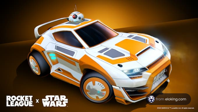 Star Wars-themed car in Rocket League video game