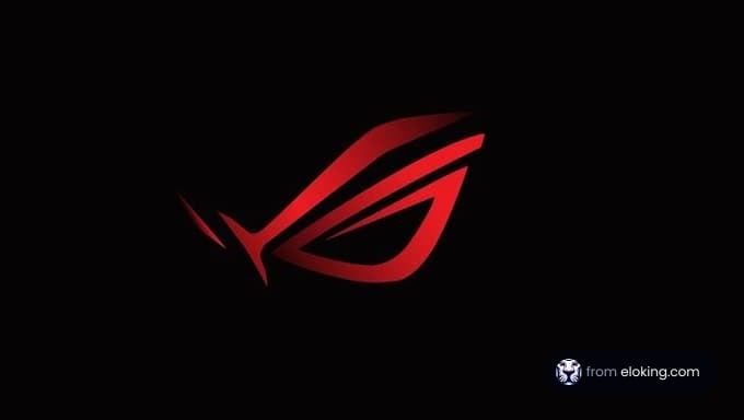 Red ROG Logo on a dark background