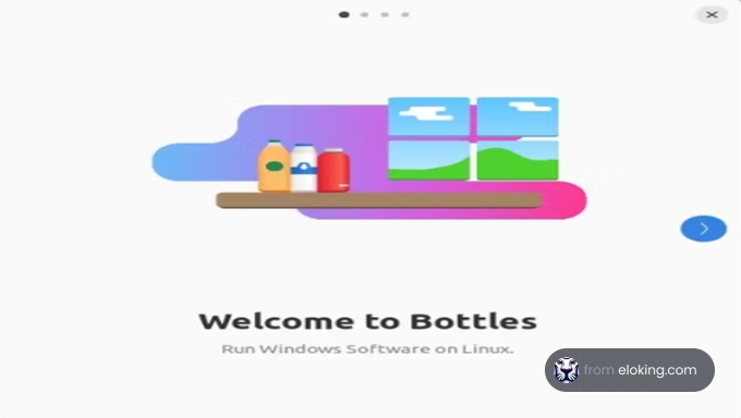 Image showing the welcome screen of Bottles, a tool to run Windows software on Linux.