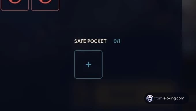 Lietotāja saskarne, kas rāda drošas kabatas funkciju ar pievienošanas pogu.