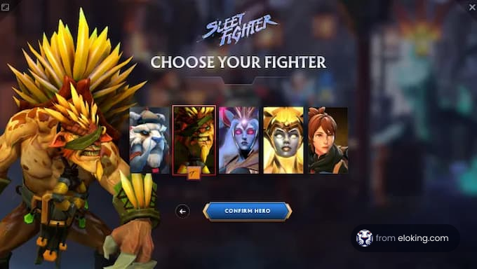 Character selection screen from a video game showing various fighters