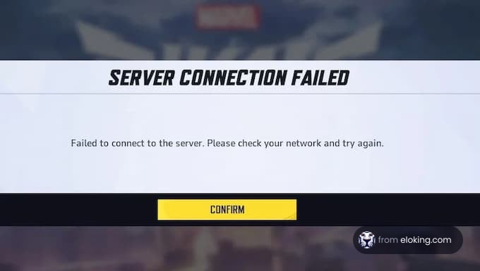 Server connection failed. Please check your network and try again.