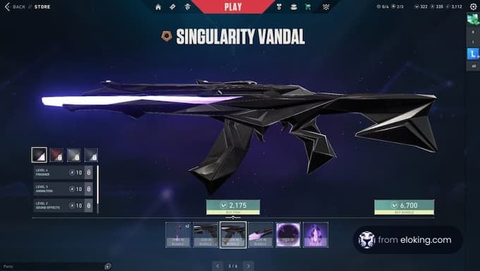 Singularity Vandal weapon skin displayed in the game interface