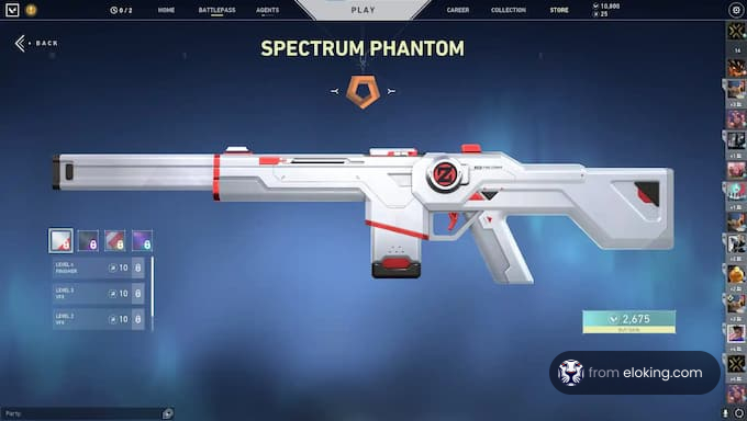 White and red Spectrum Phantom gun from a video game