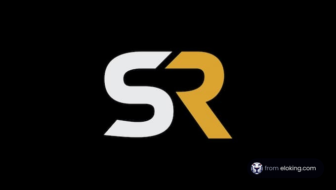 Stylish black background logo featuring the letters S and R