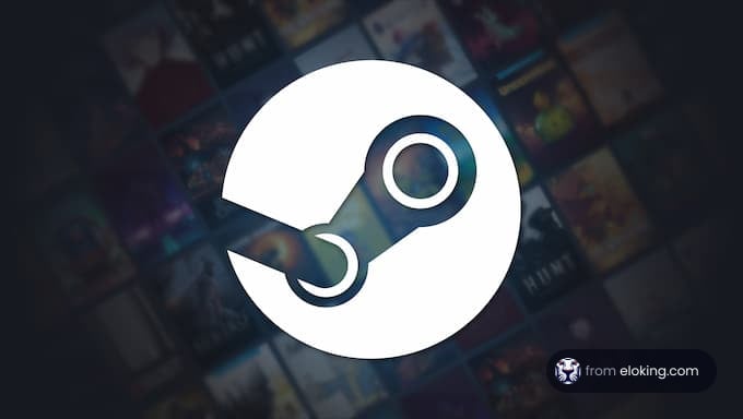 Steam logo on a video game background