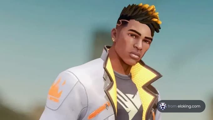 Stylish animated male character with a modern haircut and white jacket