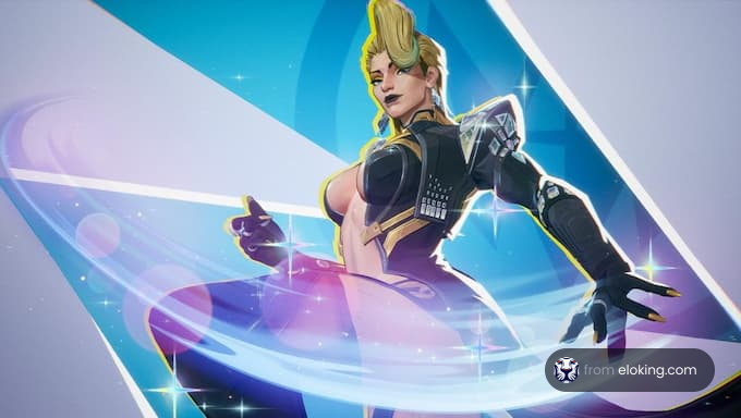 Stylish female character in action