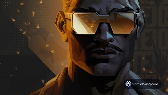 A stylish man wearing sunglasses in a digital artwork.