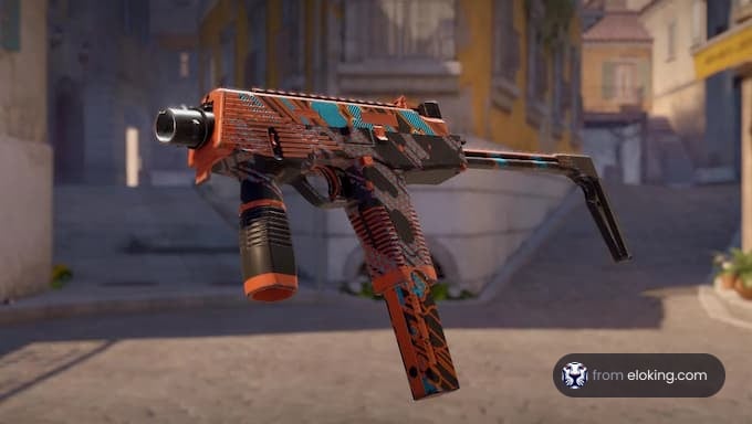 A stylish urban gun skin designed with vibrant colors.