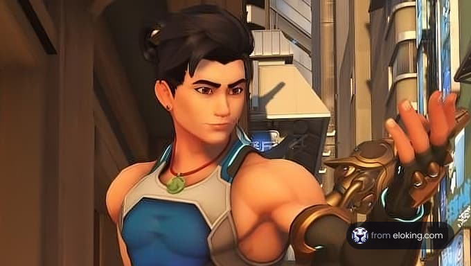 A stylish young man from a video game character in an urban setting