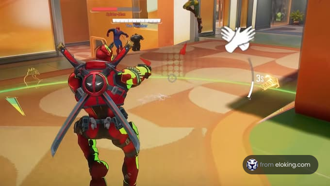 A superhero in action with vibrant colors.