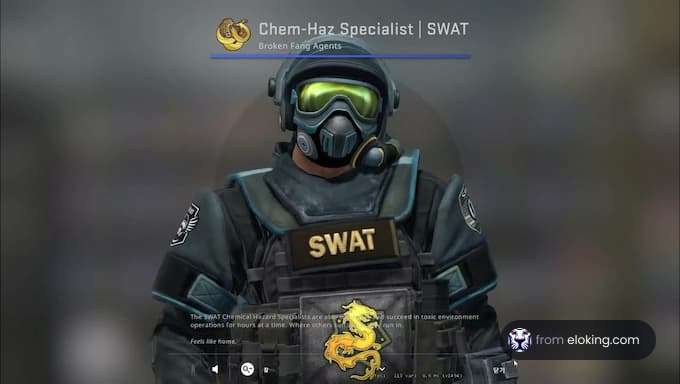 SWAT team member in chem-haz gear from Broken Fang Agents