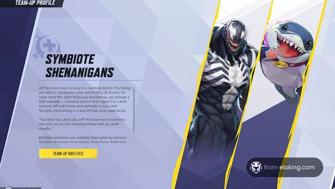 Team-up profile featuring symbiote characters.