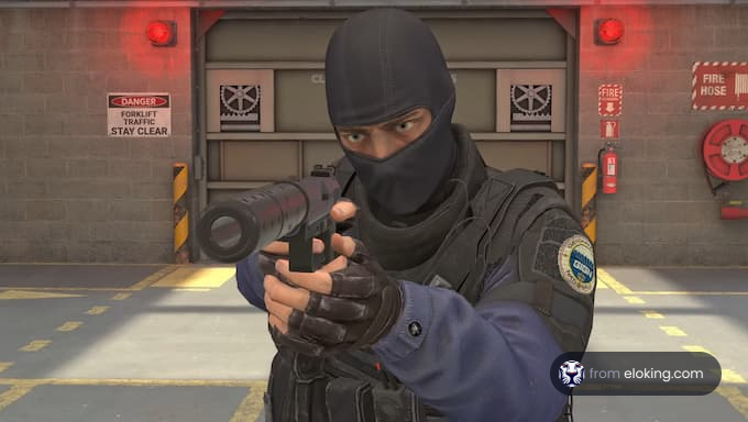 Tactical armed operator in action