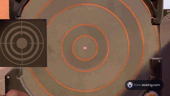 A target with concentric circles for practice aiming.