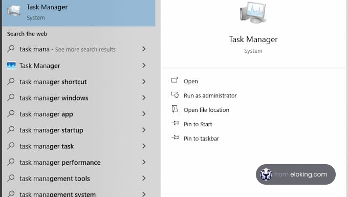 Screenshot of Windows Task Manager showing various options and features.