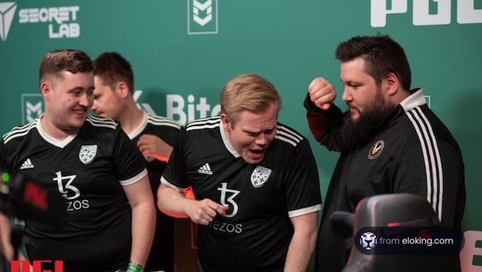 Team celebrating during an esports tournament.
