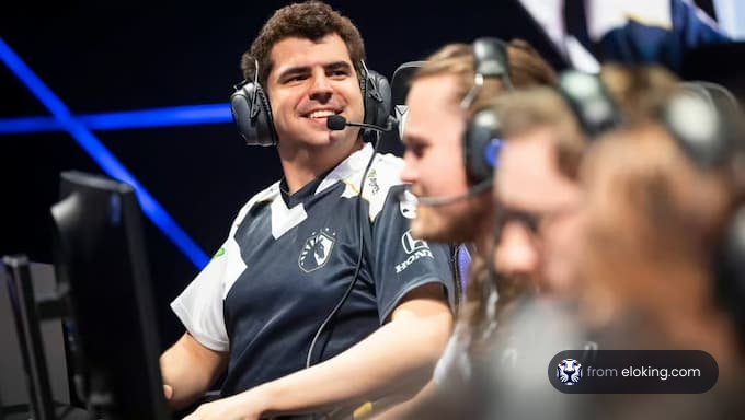 A Team Liquid esports player smiling during a competition.