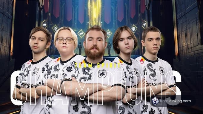 Team Spirit champions posing for a photograph