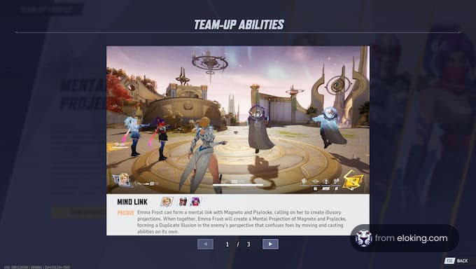 Emma Frost teams up with Magneto and Psylocke to create illusion projections.