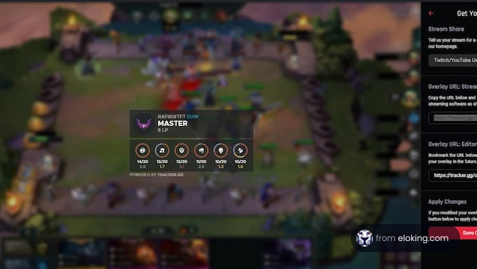 Screenshot of a Teamfight Tactics game showing a player's Master rank interface