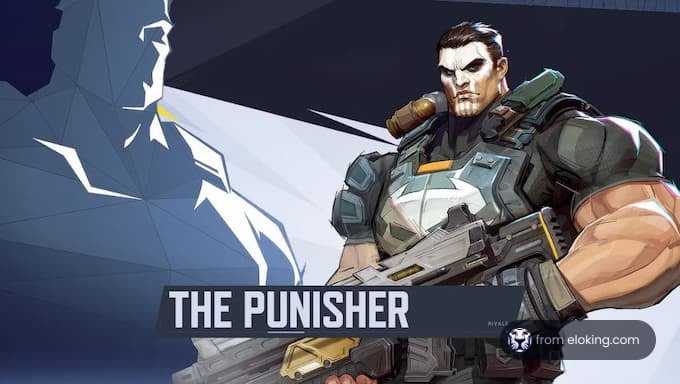 The Punisher 角色的风格化插图